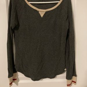 Roots cabin round neck waffle long sleeved tee